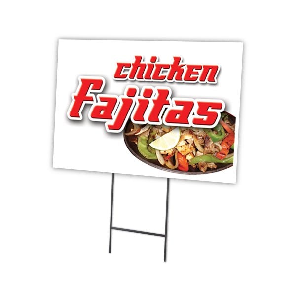 Signmission Chicken Fajitas Yard Sign & Stake outdoor plastic coroplast window, C-1216 Chicken Fajitas C-1216 Chicken Fajitas - main